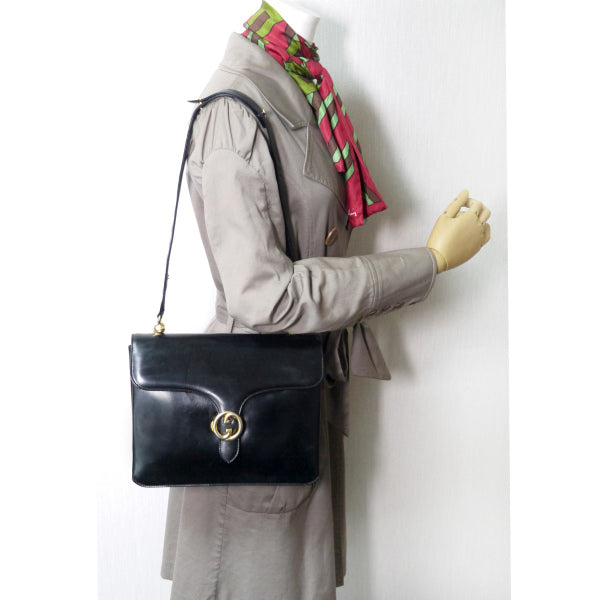 OLD Gucci 総革GGマーク2WAYショルダーバッグ(黒)