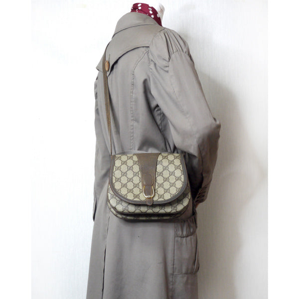 OLD Gucci GG柄3層ポシェット(茶)