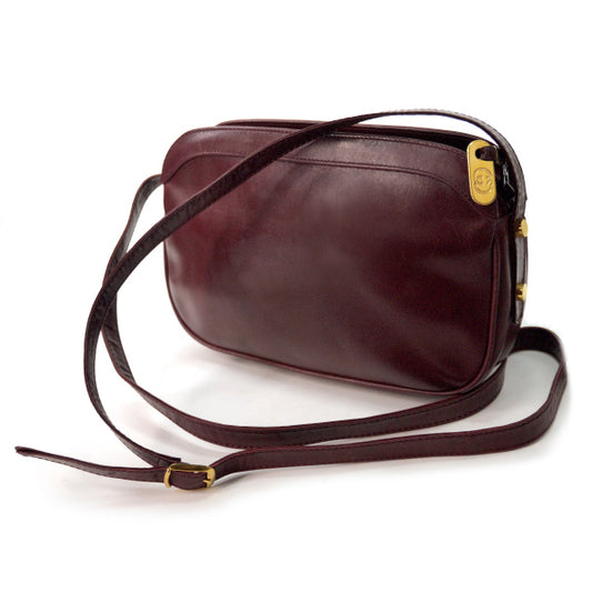 OLD Gucci 総革GG金具 横長ショルダー(ボルドー)