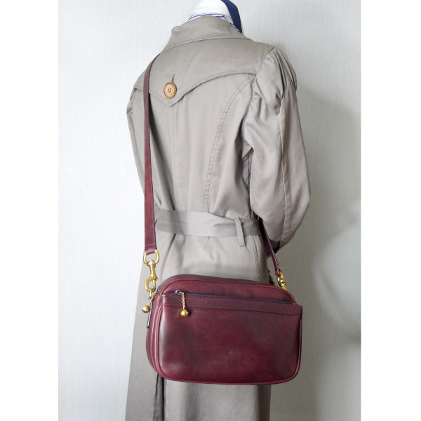 OLD Gucci 総革2WAY横長ショルダー(ボルドー)