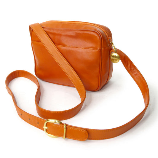 OLD Gucci レア!ビットステッチ総革ポシェット(オレンジ)