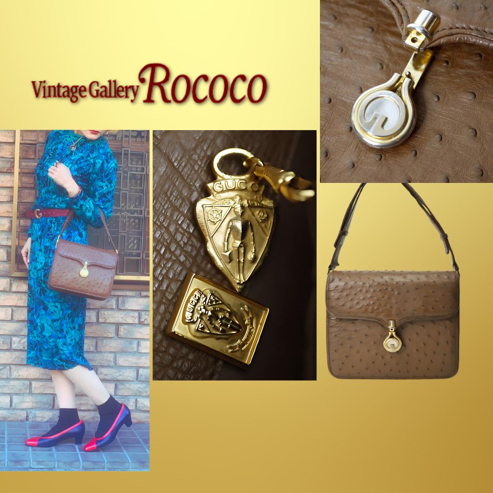 OLD Gucci オーストリッチ2WAYショルダー（茶） – Vintage Shop Rococo