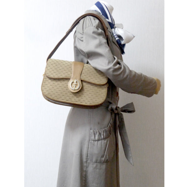 OLD Gucci 1973マイクロGGジャガード2WAYショルダー(ベージュ)