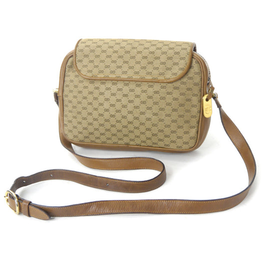 OLD Gucci マイクロGG フラップショルダー(茶)