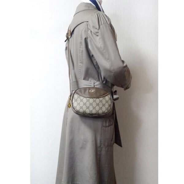 OLD Gucci GG柄ラウンド ミニポシェット(茶)