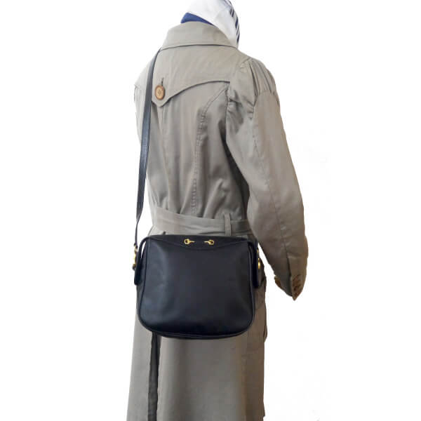 OLD Gucci 2WAY総革ビット金具ショルダー (黒)