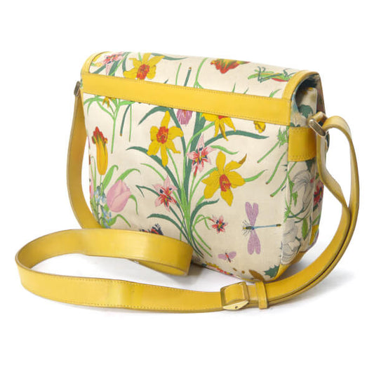 OLD Gucci フローラ柄ショルダーバッグ(黄)