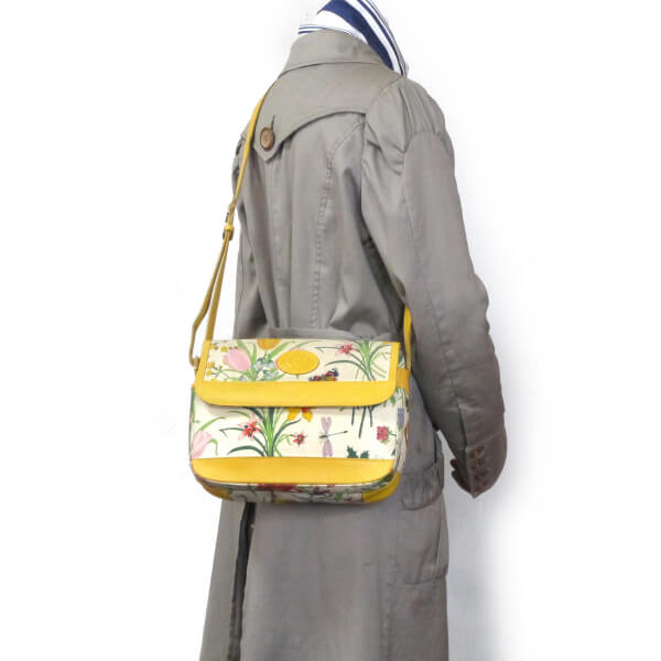 OLD Gucci フローラ柄ショルダーバッグ(黄)