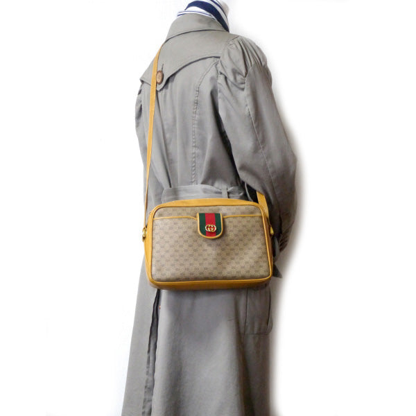 OLD Gucci マイクロGGポーチ付シェリーショルダー(キャメル)