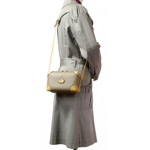 OLD Gucci マイクロGGボックス型ミニショルダー(キャメル)