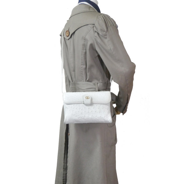 OLD Gucci オーストリッチ2WAYポシェット(白)