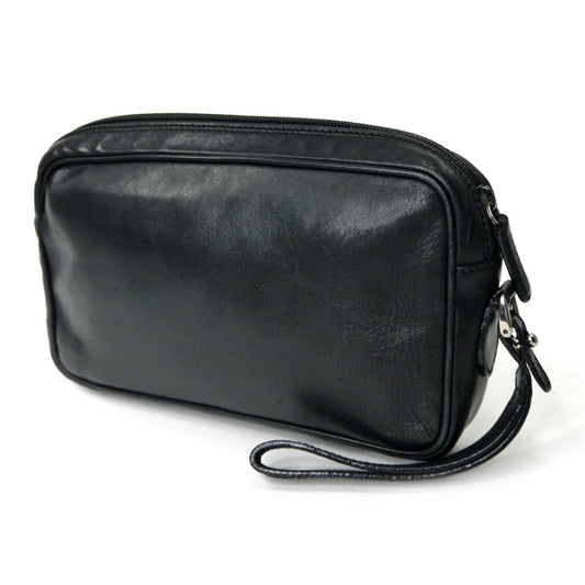 OLD Gucci 総革ロゴ クラッチバッグ(黒)