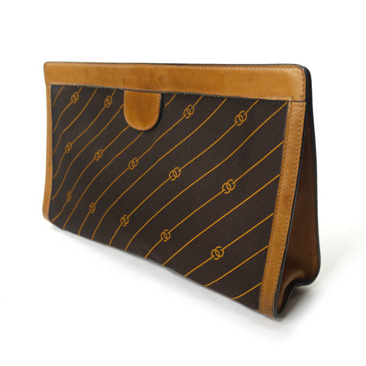 OLD Gucci 激レア!!流れ星柄クラッチバッグ(茶・大)