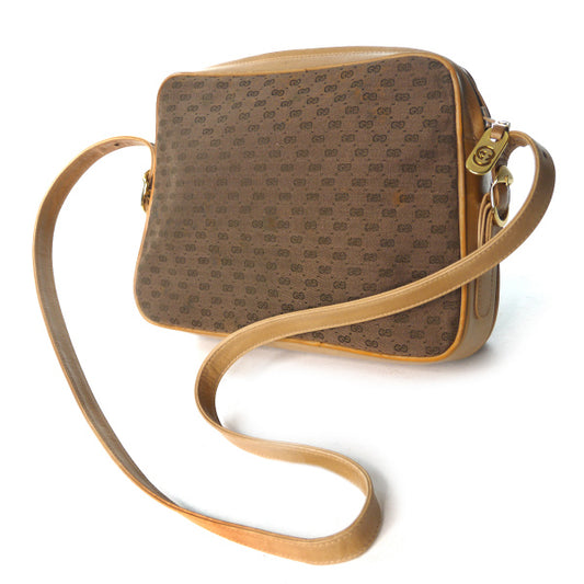 OLD Gucci 総革フリンジ付きショルダー(濃茶)