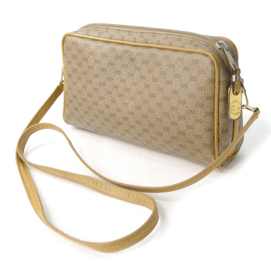 OLD Gucci マイクロGG横長2WAYバッグ(キャメル)
