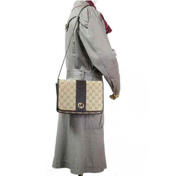 OLD Gucci 70s希少!ジャガード2WAYショルダー(茶)