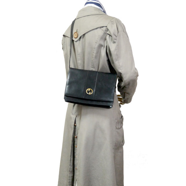 OLD Gucci 70sGG金具スクエア2WAYバッグ(黒)