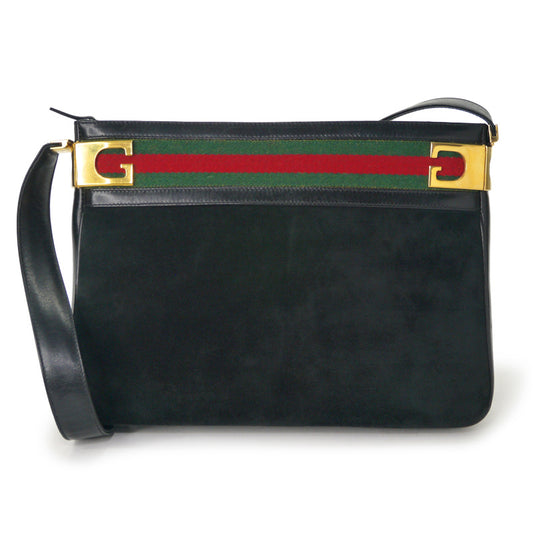 OLD Gucci 70s!!シェリースエードワンショルダー(黒)