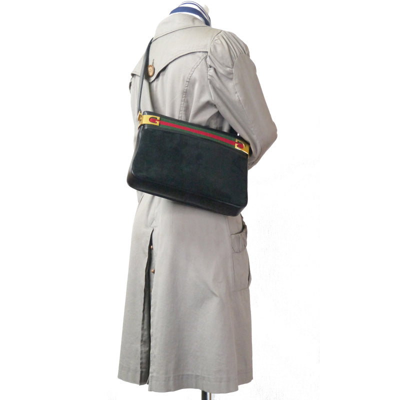 OLD Gucci 70s!!シェリースエードワンショルダー(黒)