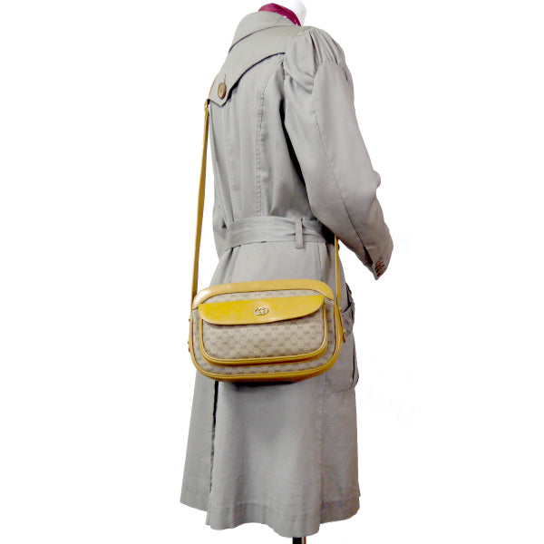 OLD Gucci マイクロGG外ポケットショルダー(キャメル)