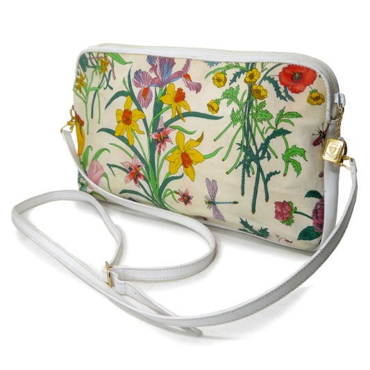 OLD Gucci フローラ柄 薄型2WAYバッグ(白)