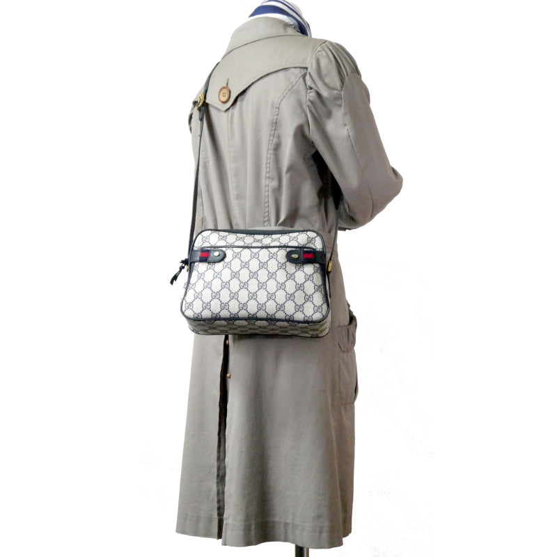 OLD Gucci サイドミニシェリーGG柄ショルダー(青)