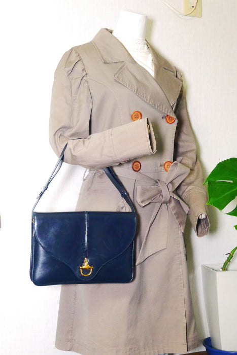 OLD Gucci 総皮ビット2Awyショルダー(濃紺)