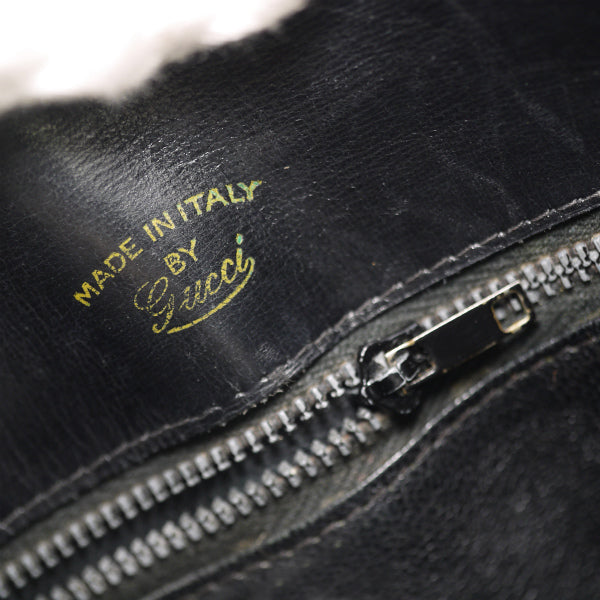 OLD Gucci 総革シェリー大型ショルダー(黒)