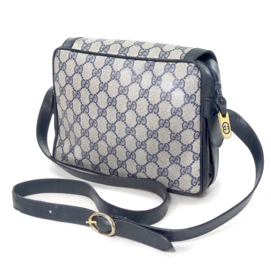 OLD Gucci 70s筆記体ロゴ2WAYショルダー(青)