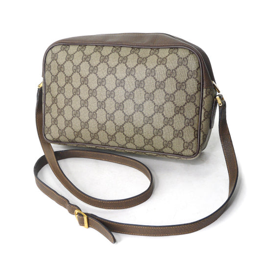 OLD Gucci ロゴエンボスGG柄ショルダーバッグ(茶)