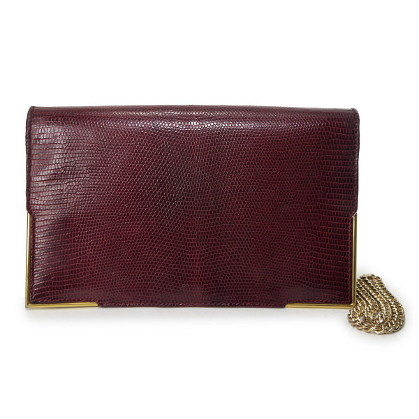 OLD Gucci70sリザード革チェーンバッグ（ボルドー） – Vintage