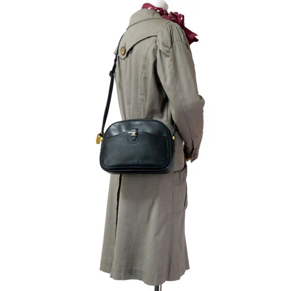 OLD Gucci GGロゴレザーショルダーバッグ(黒)