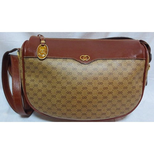 OLD Gucci マイクロGG 半円ショルダー(茶)