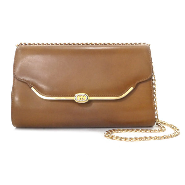 【OLD GUCCI】ボストンバッグ　ロゴ金具　レザー　ブラウン　ヴィンテージ OLD GUCCI】ボストンバッグ ロゴ金具 レザー ブラウン