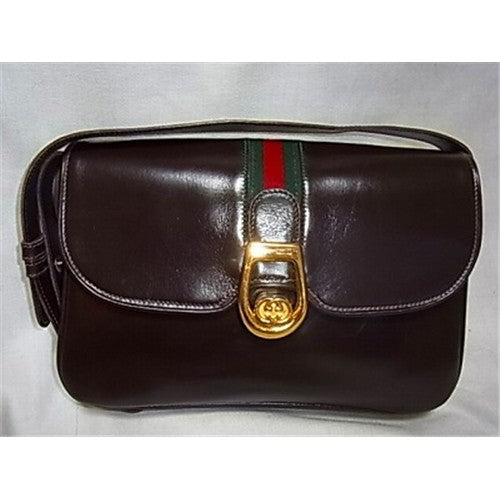 OLD Gucci 濃茶総革ワンショルダー
