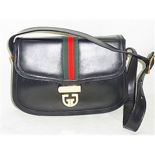 OLD Gucci 黒革ショルダー