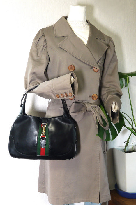 OLD Gucci ジャッキー ショルダー(総皮・黒)