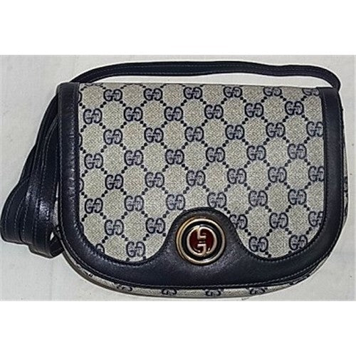 OLD Gucci 大GG金具ポシェット(青)