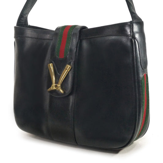 OLD Gucci 70sブーツマーク金具ショルダー(黒)