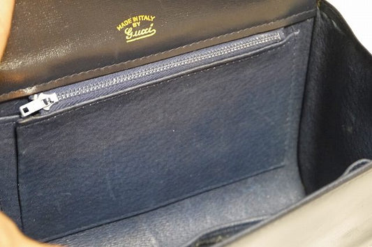 OLD Gucci 紺GG総皮ポーチショルダー