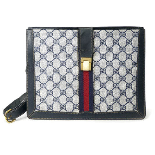 OLD Gucci 70s!スクエア2層式シェリーショルダー(青)