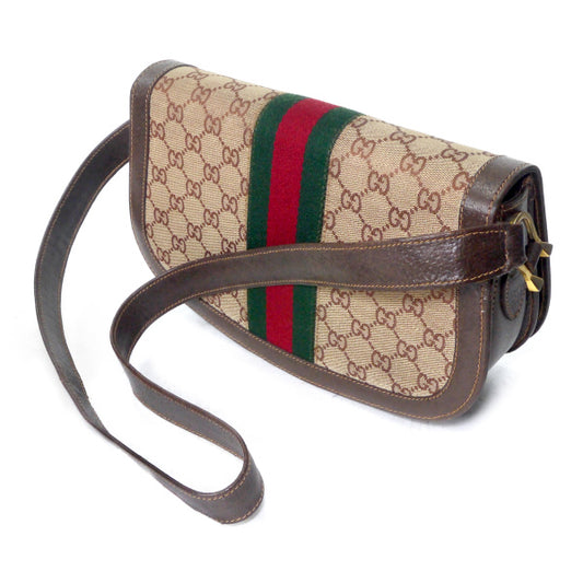 OLD Gucci 代表作!シェリー半円ワンショルダー(茶/ジャガード)
