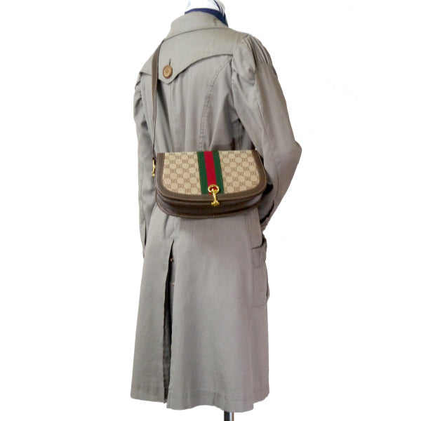 OLD Gucci 代表作!シェリー半円ワンショルダー(茶/ジャガード)