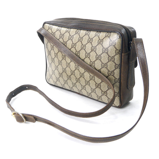 OLD Gucci 70s筆記体ロゴスクエアショルダー(茶)