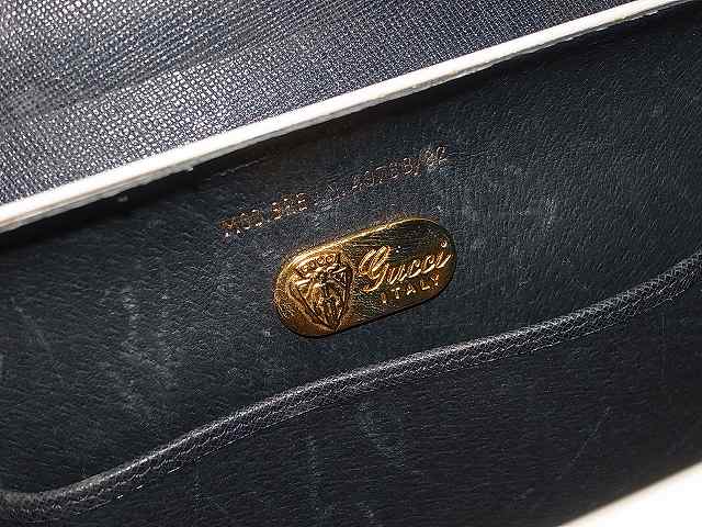 OLD Gucciプラスティック60sショルダー(紺×白)