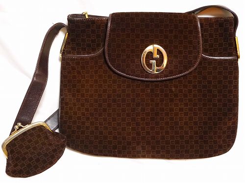 OLD Gucci激レア!財布付きスクエアGショルダー(茶)