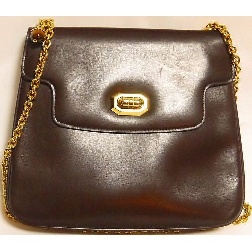 OLD Gucci チェーンショルダー(茶 総皮)