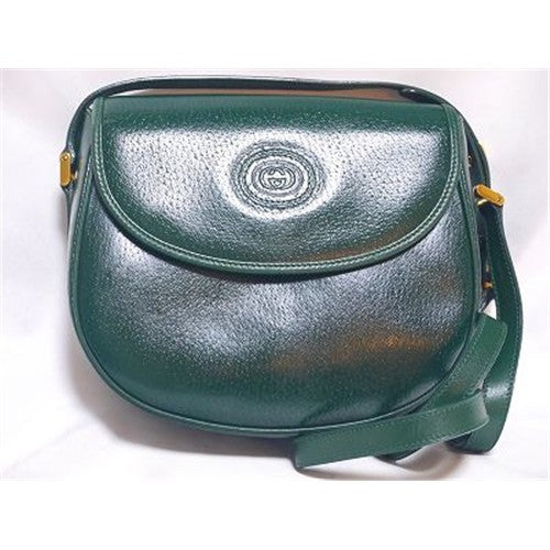 OLD Gucci 丸型ポシェット総皮(緑)