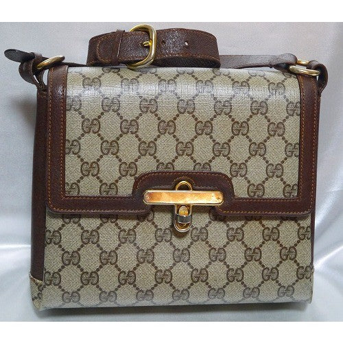 OLD Gucci 3層スクエアショルダー(茶)