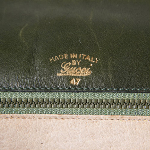 OLD Gucci スエードスクエアGGショルダー(深緑)